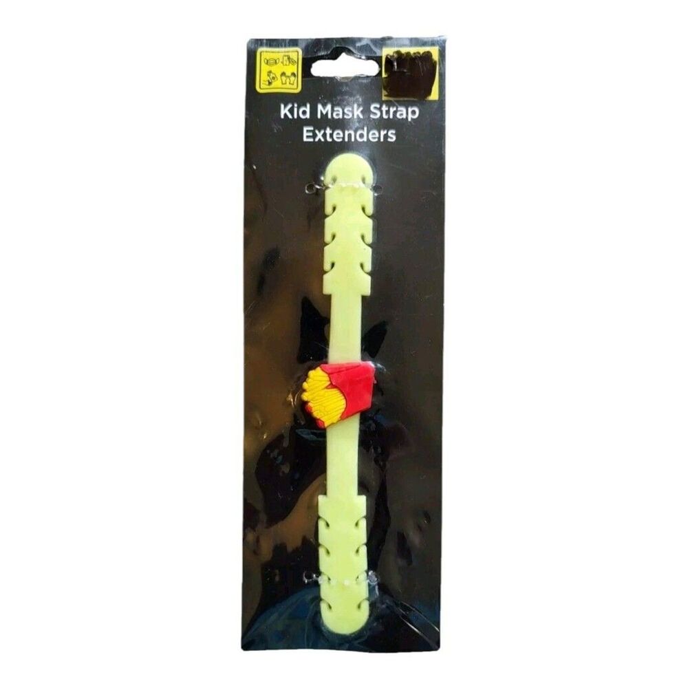 Kid's Silicone Adjustable Mask Strap Extender Lime Green Yellow French Fries